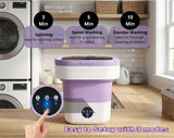 Portable Electric Foldable Mini Washing Machine 16L - Touch Digital Control for Baby Clothes, Underwear, Camping, RV