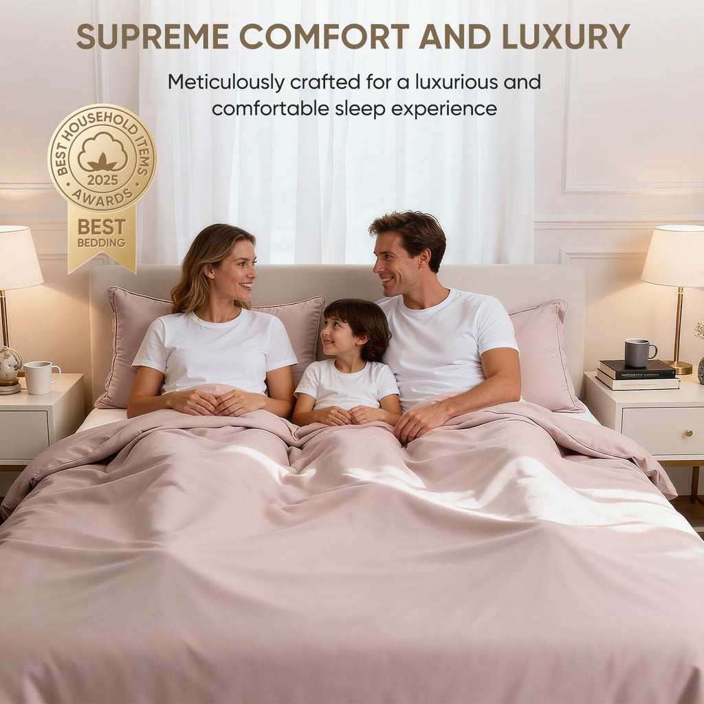 1200 Thread Count Egyptian Cotton 100% Bed Sheet Set, Solid Thickness, Long-Lasting Durable Construction, Resists