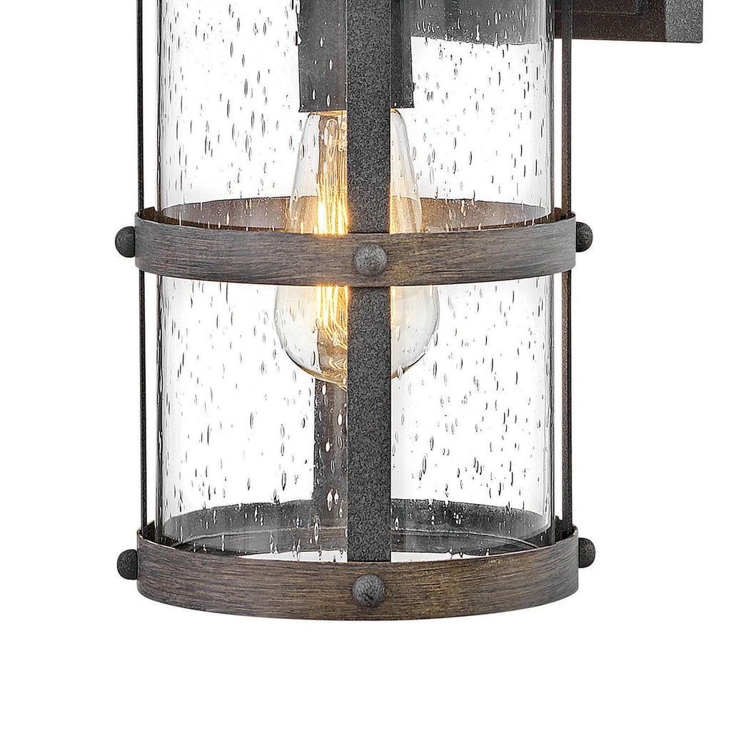 Lakehouse Small Outdoor Wall Lantern, Aged Zinc & Driftwood Gray