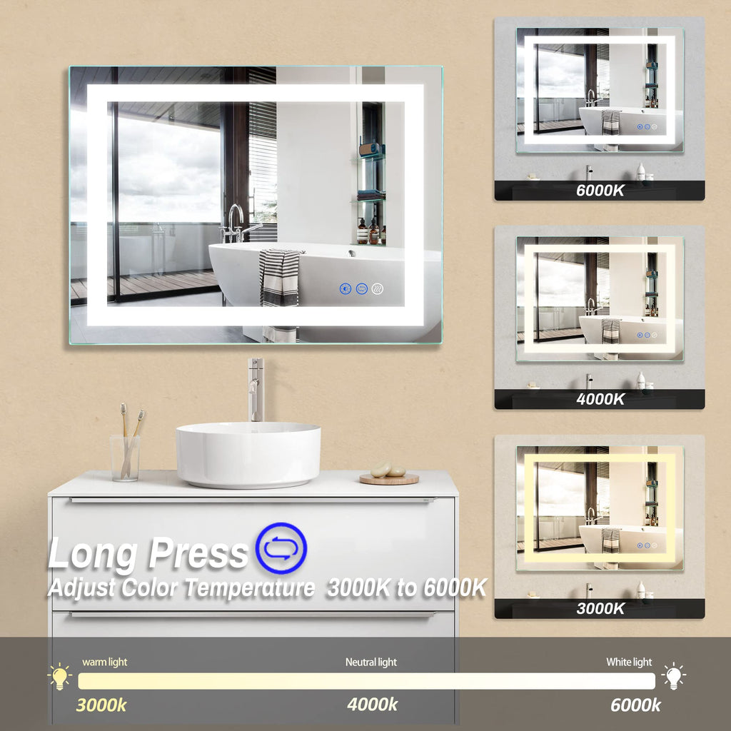 36"x 28" LED Bathroom Mirror with Light