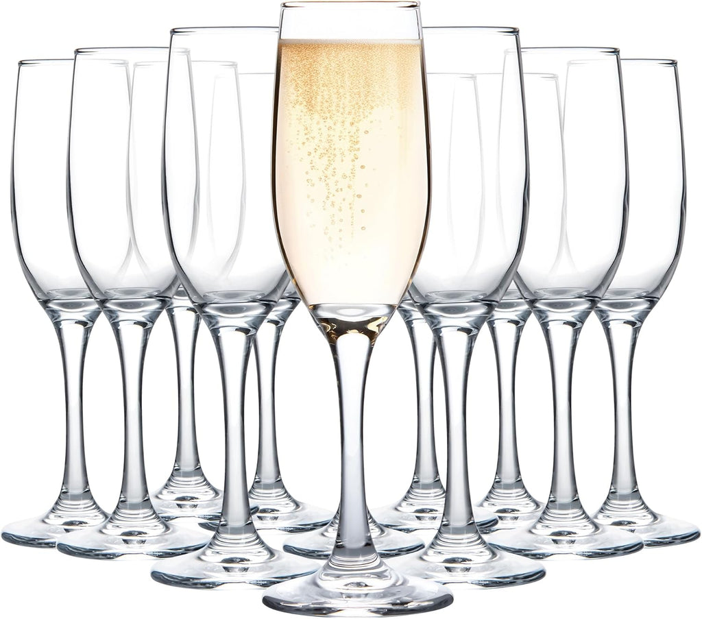 Champagne Glasses, Set of 12 Champagne Flutes with Classic Shape, Long stem Sparkling Wine glasses , Wine Toasting