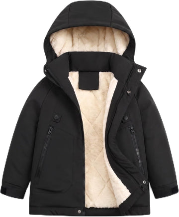 Kids Winter Jacket Water Resistant Fleece Boy Puffer Coat Clothes