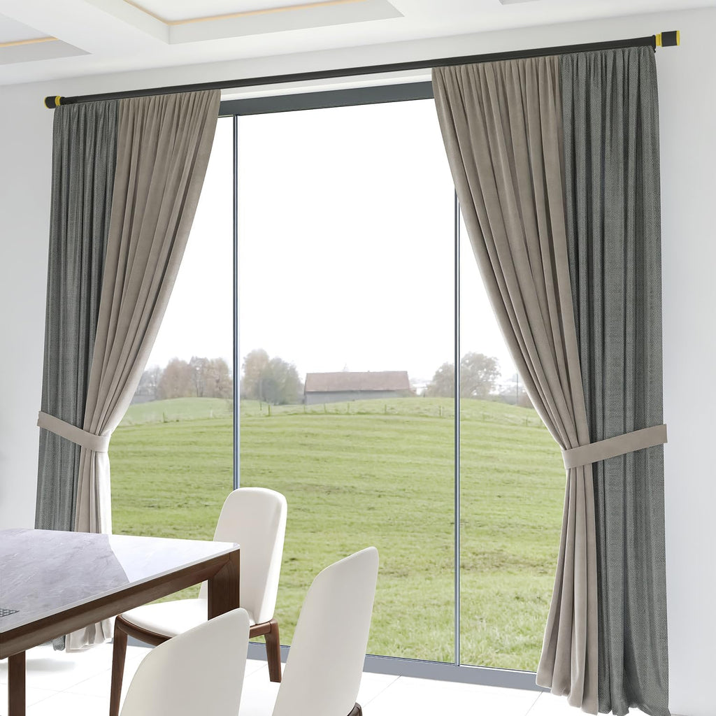 Motorized Curtain Single Poles to Remote Control, Extra-Thick Aluminum Alloy Slide Downward Electric Curtain Rod