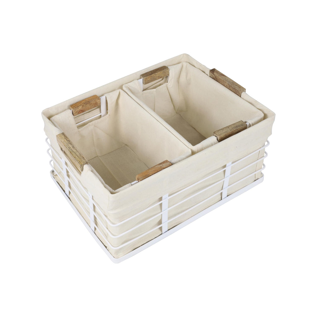 Callan 3-Piece Industrial Wire Nesting Baskets 15", White