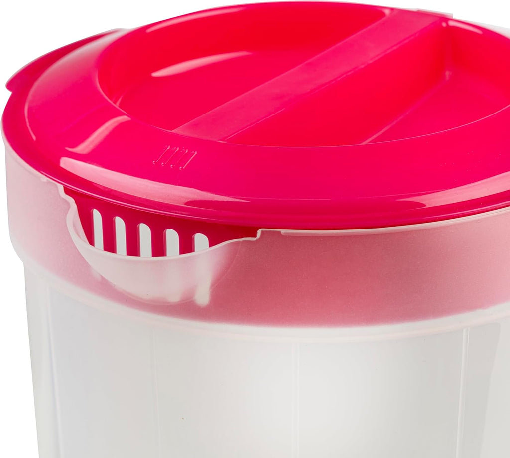 2-Pack 1-Gallon Plastic Pitchers with Lids - Iced Tea Pitchers with Twist Cover BPA-Free, Dishwasher & Freezer Safe