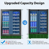 24" Dual Zone Wine & Beverage Refrigerator - Under Counter Cooler with Upgraded 