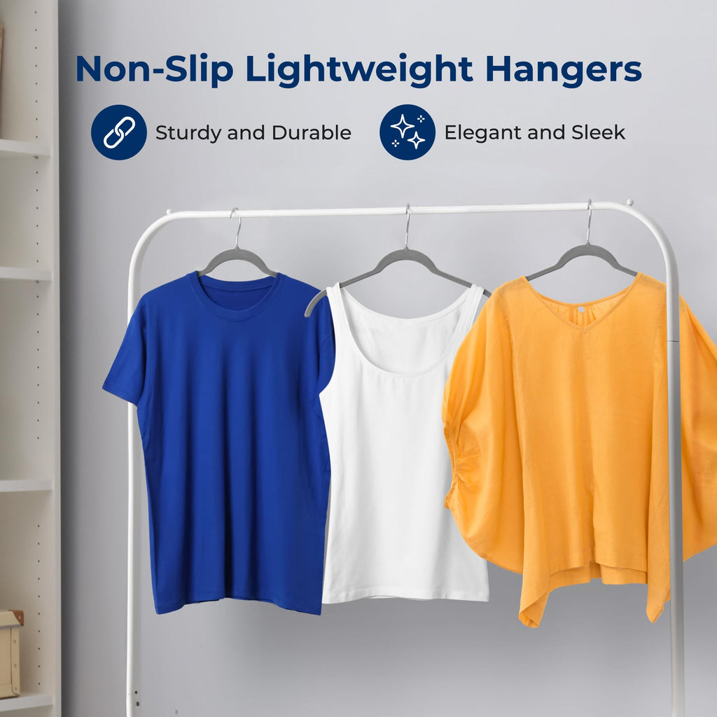 30-Piece Shirt Hangers, Premium Non-Slip Velvet Hangers Pack with 360° Swivel Hooks, Slim Space-Saving Design for