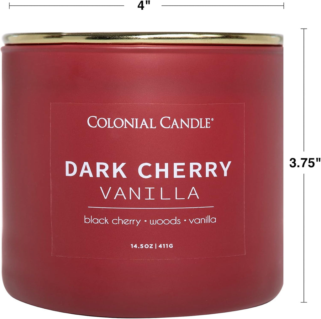Dark Cherry Vanilla Scented Jar Candle, Pop of Color Collection, 3 Wick, 14.5 oz - Up to 60 Hours Burn - Set of 145
