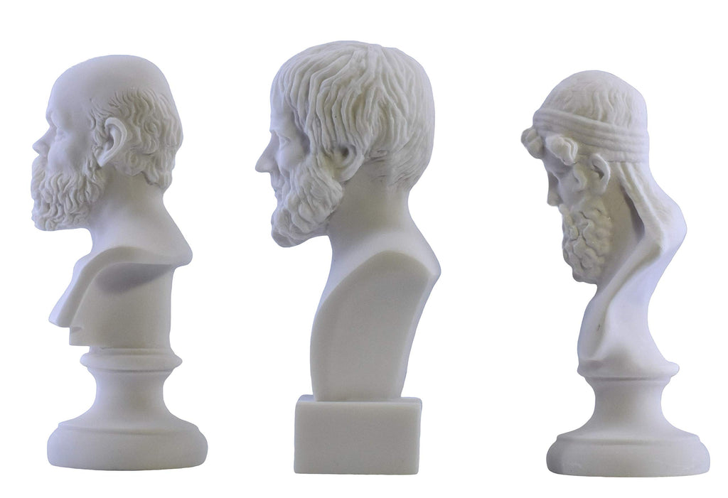 Socrates Aristotle Plato Greek Philosopher Bust Head Statue Sculpture