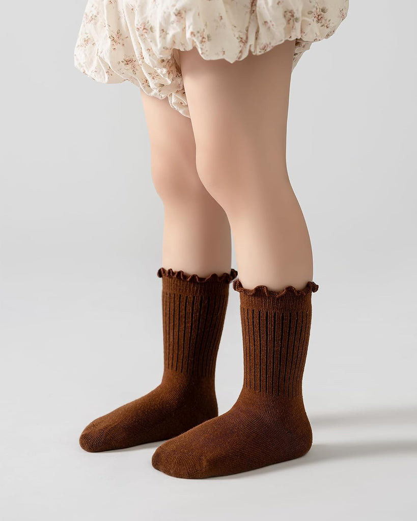 Toddler Ruffle Socks Cute Baby Gril Dress Socks Frilly Cotton Crew
