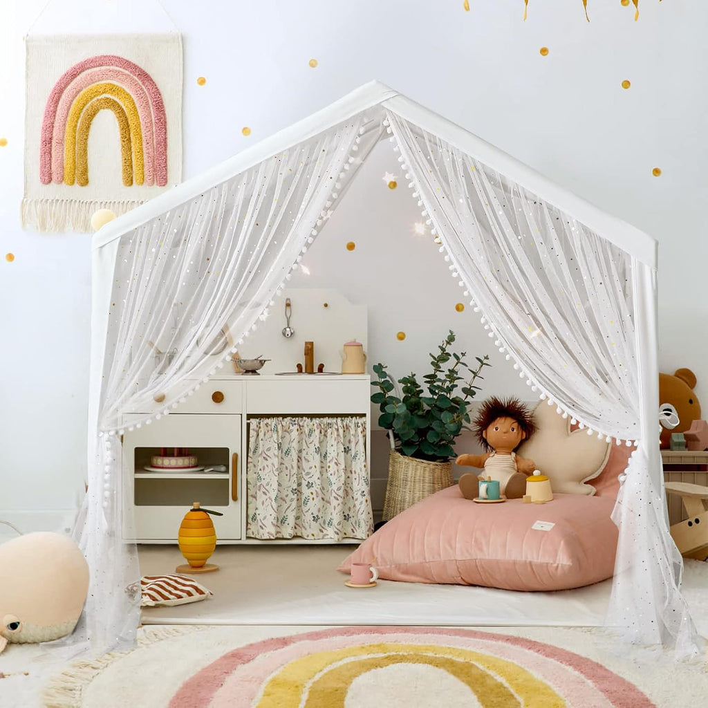 Kids Play Tent with Star Lights for Girls Princess Castle