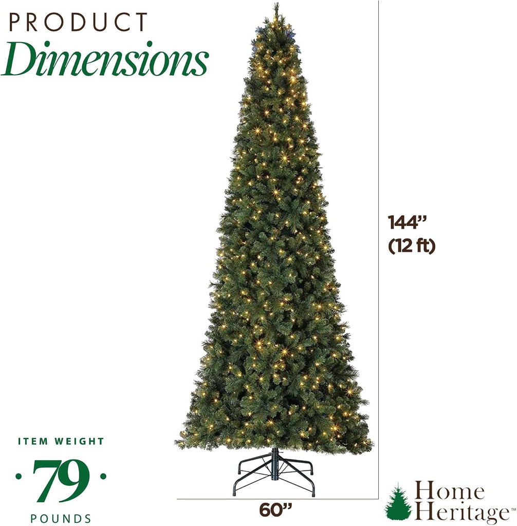 Cashmere 12ft Pre-Lit Christmas Tree, 800 Lights