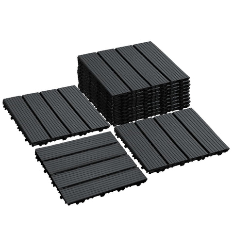 12 PCS Plastic Interlocking Patio Deck Tiles - 12" x 12" Waterproof Indoor Outdoor Flooring, Patio Floor Decking for