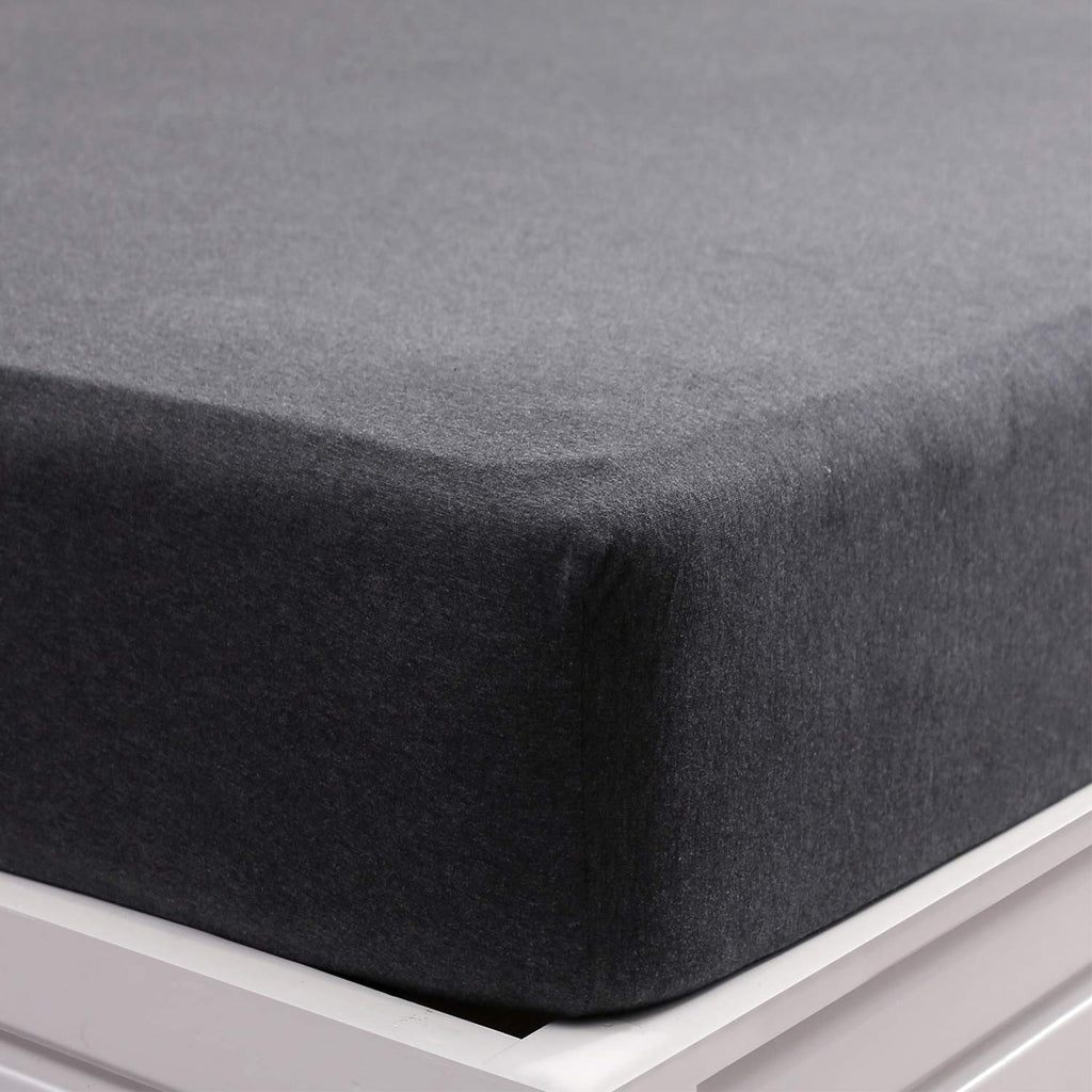 Jersey Fitted Sheet Only Heather Charcoal Grey