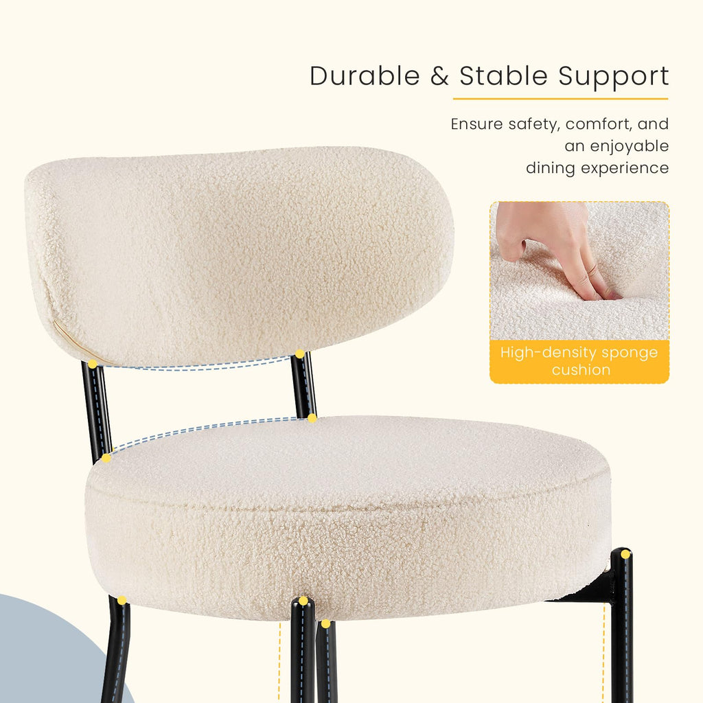 Dining Chairs, Mid Century Modern Chair Upholstered Curved Backrest