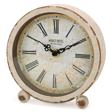Vintage Metal Table Clock, Silent Non-Ticking