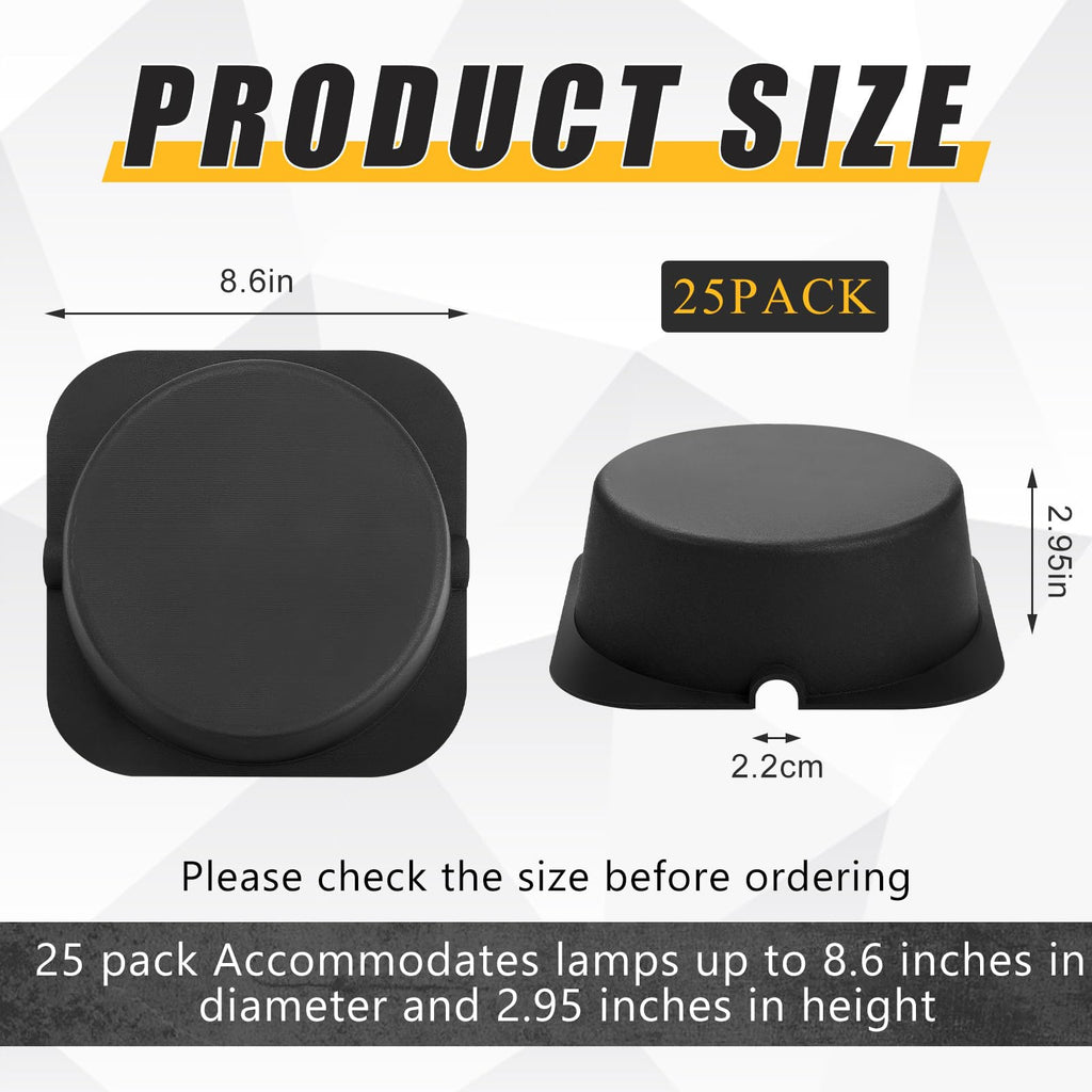 25 Pcs Recessed Light Covers, 8.6 x 8.6 x 2.9 Inch, Black