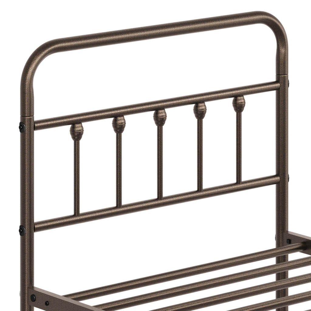 2 Pcs Bed Frame with Headboard, Victorian Vintage Bronze