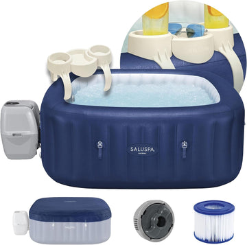 SaluSpa Hawaii AirJet 4-6 Person Inflatable Hot Tub w/EnergySense Cover & App Control, 71"x28" Bundled w/SaluSpa
