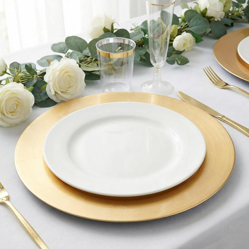 13inch Gold Charger Plates,Chargers for Dinner Plates - Set of 8