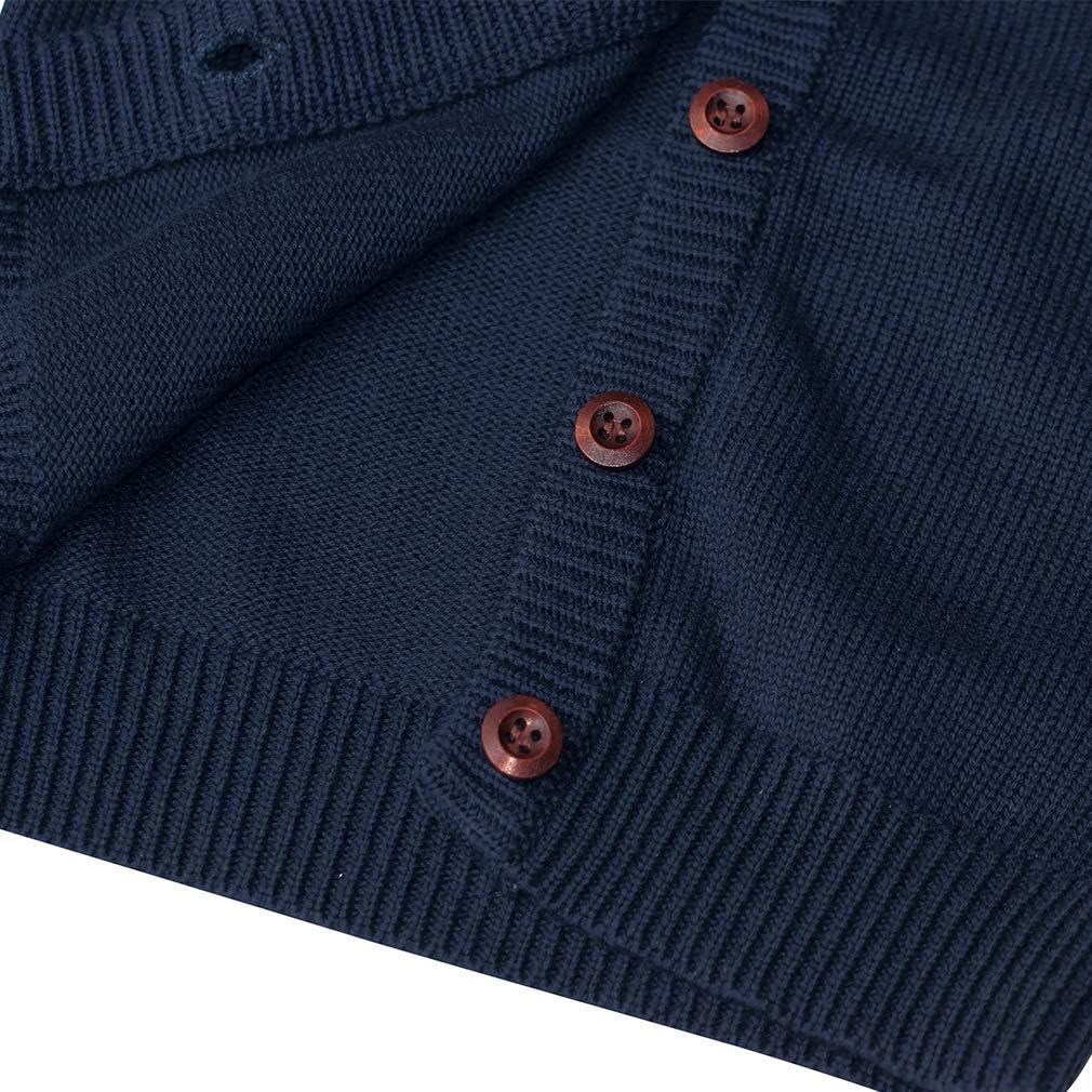 Toddler Knit Cardigan Sweaters Baby Boys Girls 100% Cotton Solid Color Basic Sweater