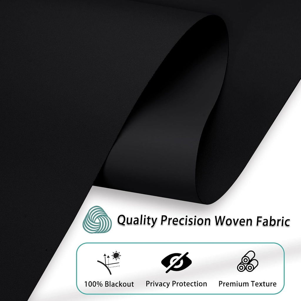 No Drill No Tools Blackout Roller Shades for Window, Cordless Roller Shades Thermal Insulated UV Protection Privacy