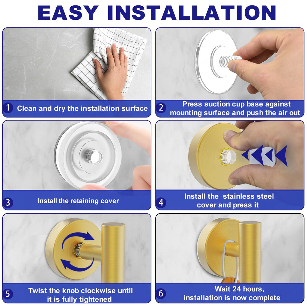 Suction Cup Hooks, Shower Hooks for Inside Shower - Removable Towel Hooks Window Glass Mirror Tile, Bath Robe Looafh