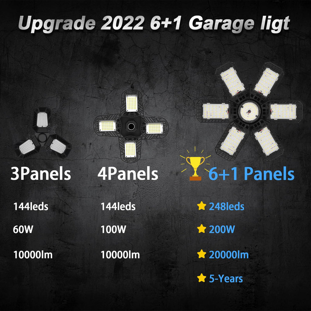 LED Garage Lights 4 Pack, Garage Lights Ceiling LED 6500K