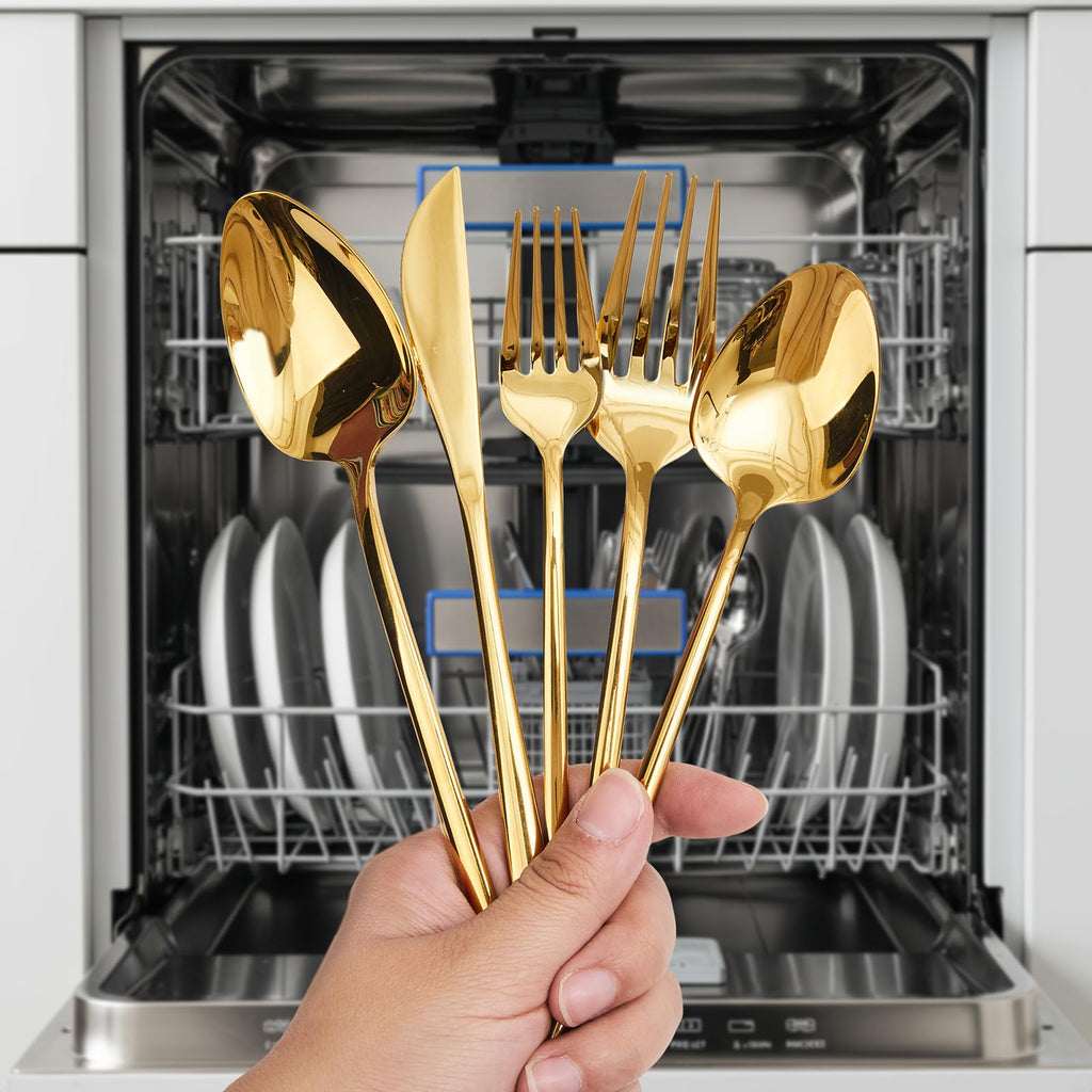 30-Piece Silverware set for 6, Premium 18/10 Stainless Steel Flatware Cutlery Set, Luxury Eating Utensils Set Include