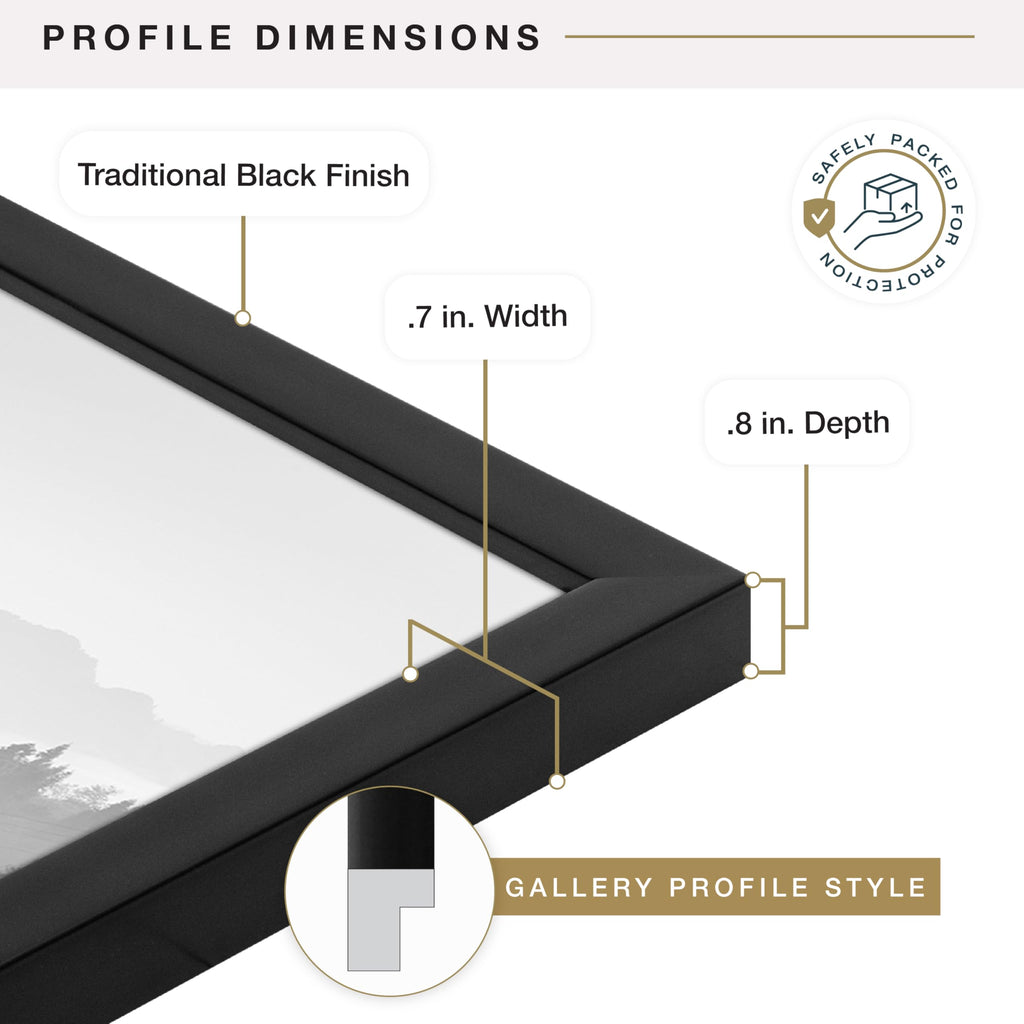 Foundation Poster Frame, 18x24, Black Traditional, 1-Pack