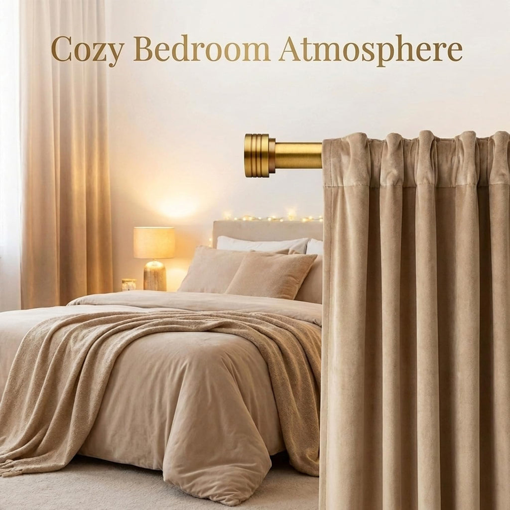 Brass Curtain Rods for Windows 18-88 Inch,Adjustable Length | 1 Inch Diameter Heavy Duty Curtain Rod /Door