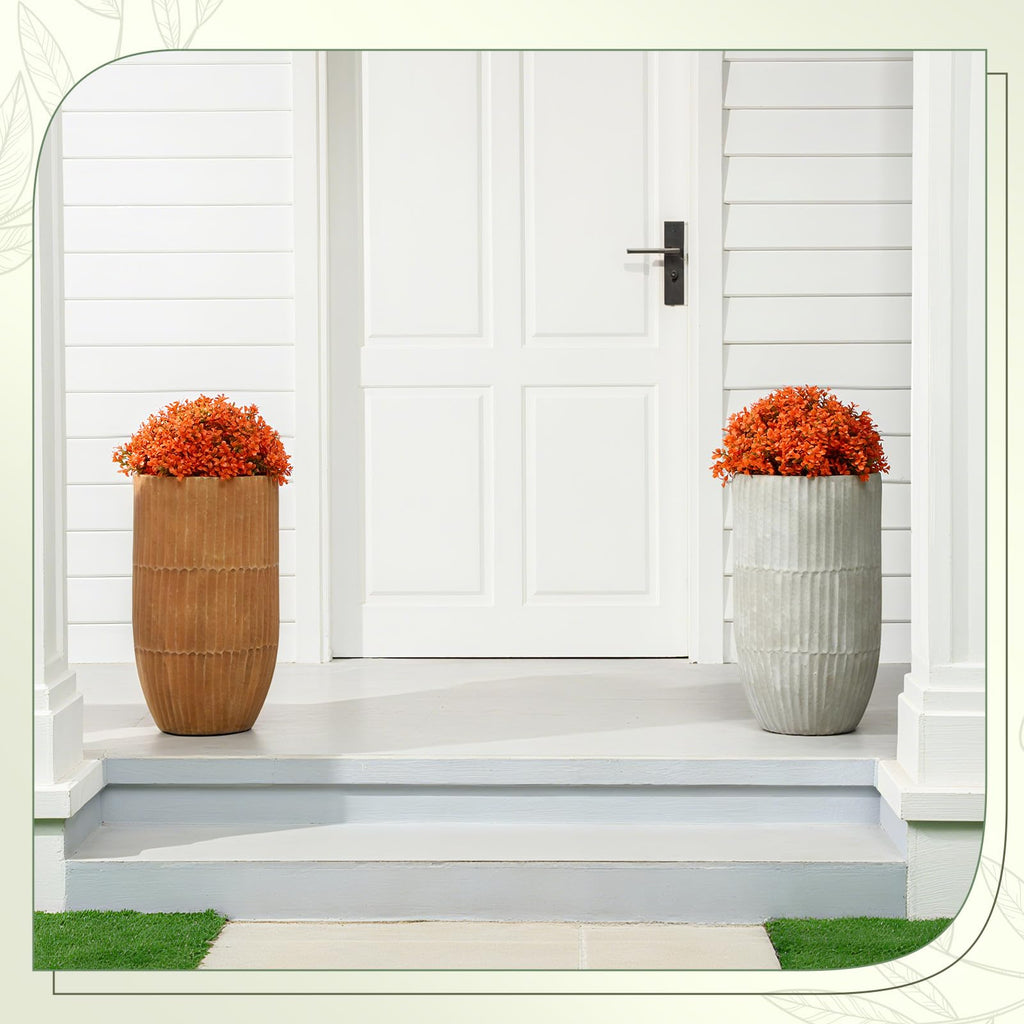 4 Pack Fall Artificial Topiary Ball, Fake Outdoor Bushes, Orange