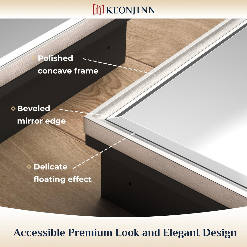 40"x30" Large Bathroom Medicine Cabinet, 2 Door, Brushed Nickel