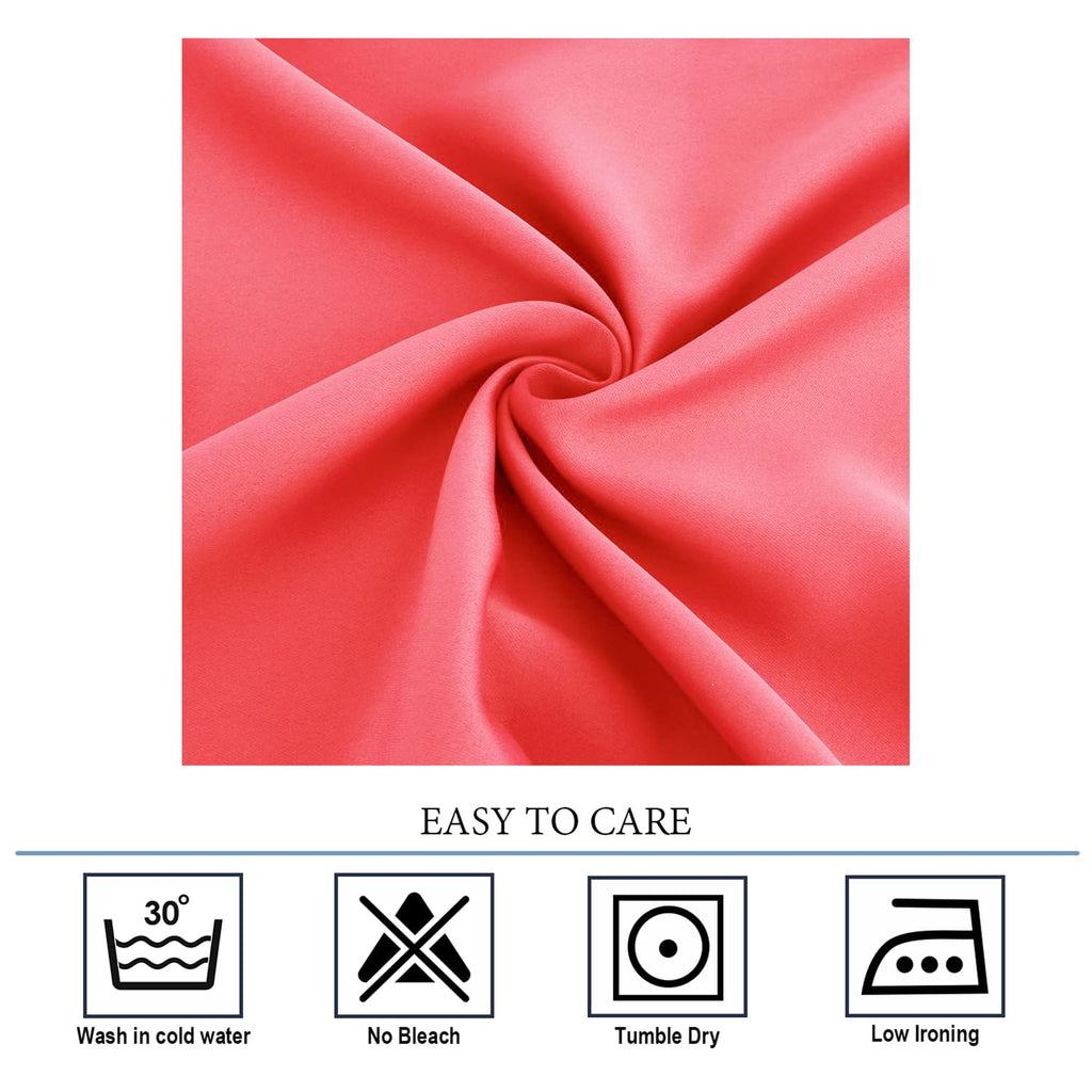 Coral Grommet Blackout Curtains Thermal Insulated Room Darkening Curtains Drapes, 42 x 84 inch, 2 Panels