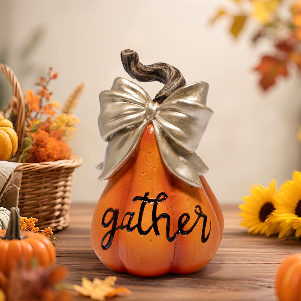 Thanksgiving Pumpkin Decoration, Fall Decor, Gather & Thankful