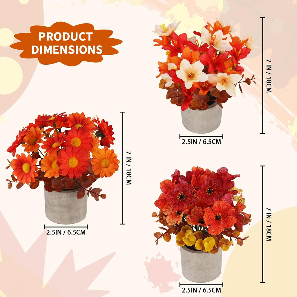 Fall Decor for Thanksgiving Autumn Home Fireplace Holiday Decor - Set of 3