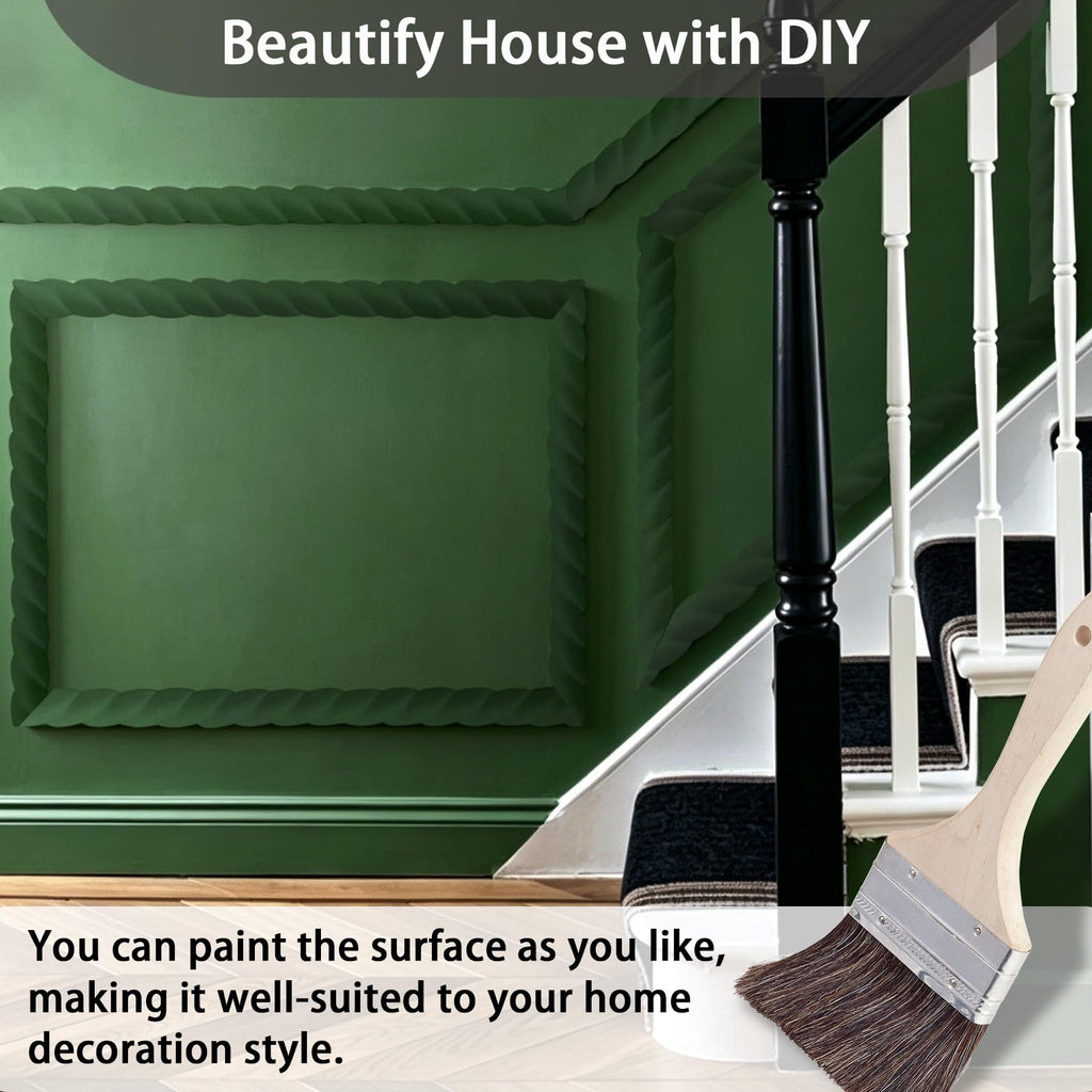 196.8" x 0.79" Peel and Stick Unfinished White Molding Trim with Twisted Rope Moulding, Flexible Decorative Strip
