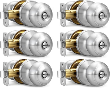 Brushed Nickel Door Knobs, 1 Pack Privacy Door Knobs Interior
