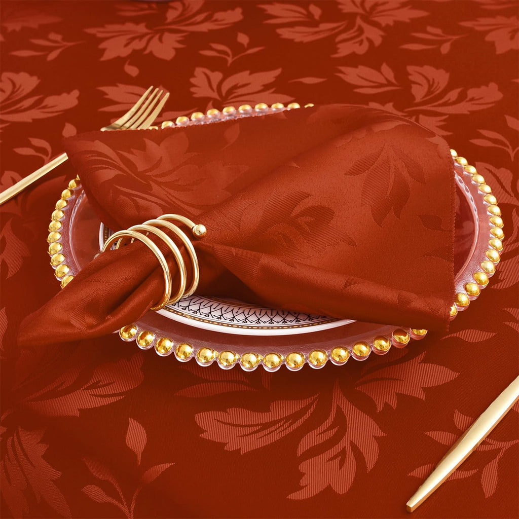 Fall Jacquard Dinner Napkins, Thanksgiving Table Decor