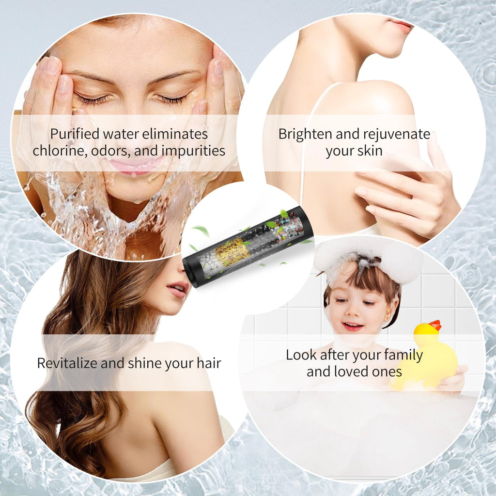 Filtered Shower Head with Handheld, 9 Spray Mode High Pressure Shower Head with 4 Filters, Hard Water Filter