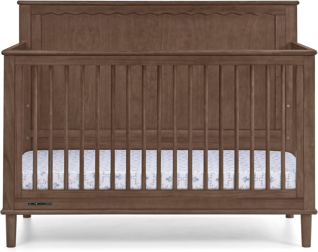 Penelope 6-in-1 Convertible Crib - Greenguard Gold Certified, Teak Brown