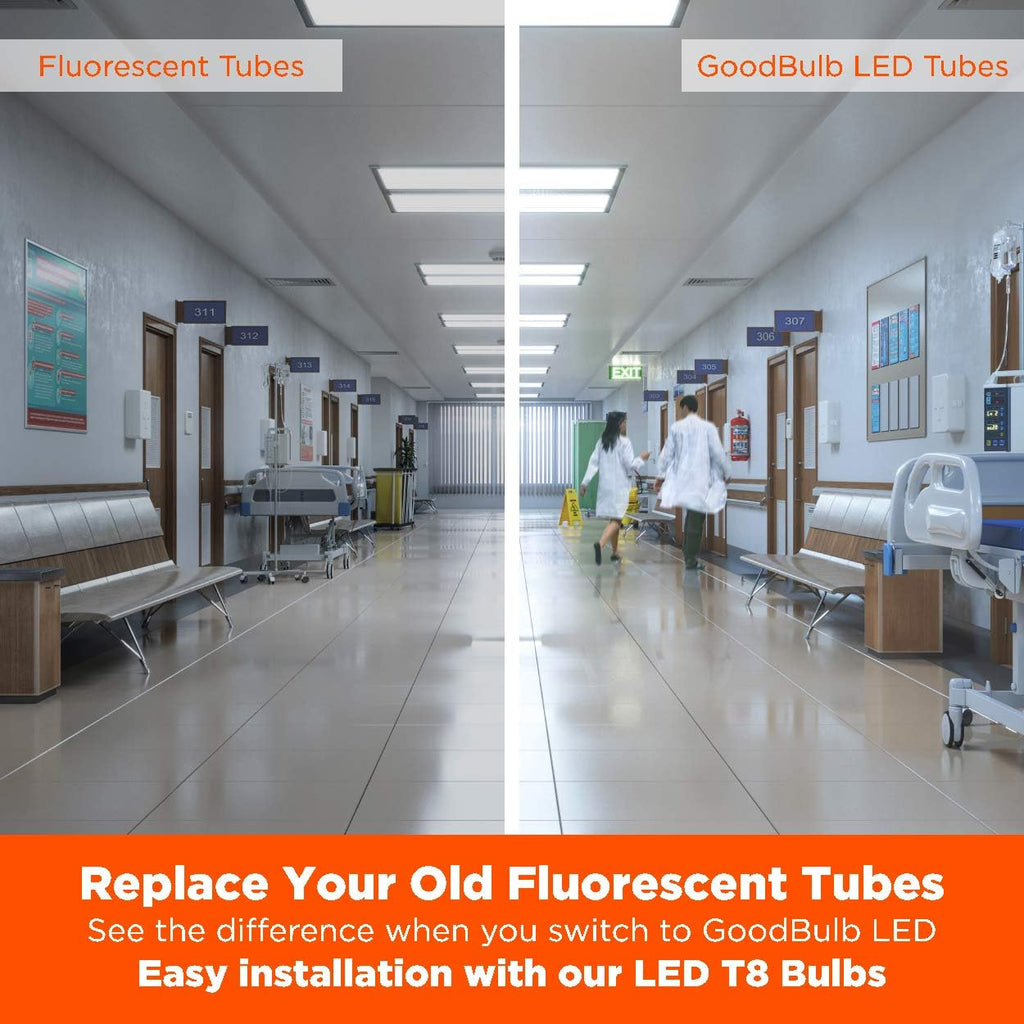 4-ft T8 LED Tube Lights, 15-Watt (32W Equivalent) 5000K Daylight, 2200-Lumens, 83 CRI, Type A Plug & Play (Pack of 25)