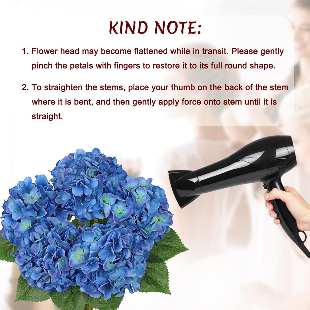 Artificial Large Artificial Dark Blue Hydrangeas Silk Flower Decor Indoor Wedding Flower Bouquets Faux Kitchen