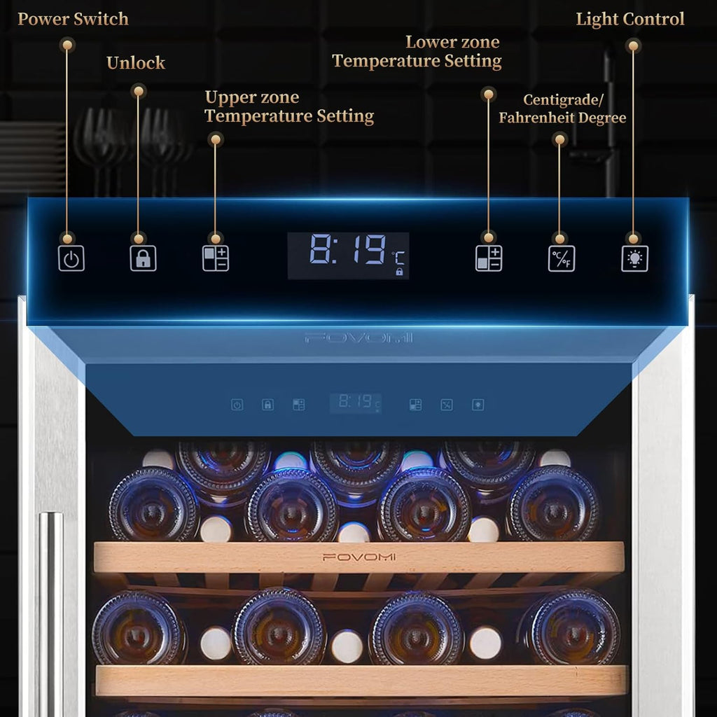 Wine Fridge,52-bottle Wine Cooler Refrigerators Freestanding Wine Refrigerator