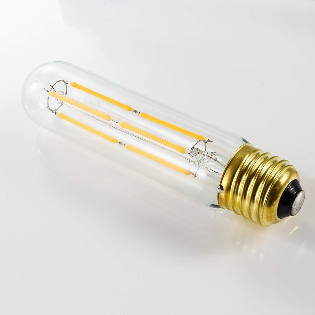 T10 Led Bulb,Dimmable Tubular Vintage LED Edison Bulbs 6W,Equivalent 60 Watt,600LM,Warm White 2700K,Clear Glass,E26
