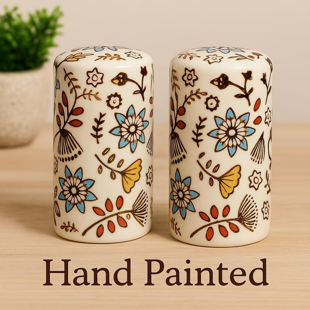 Country Floral Salt and Pepper Shakers, Unique Flower S&P Shaker Set - Set of 2