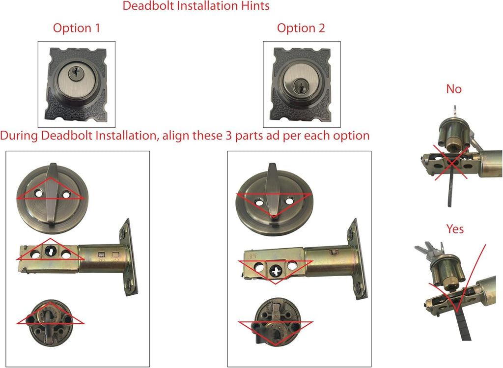Zita_G Single Front Door Hardware Set, Heavy Duty Entry Door Lock Set with Exterior and Interior Grip Handles and - Door Handleset