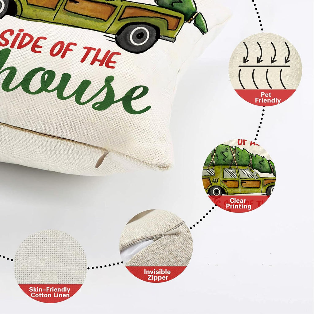 Christmas Vacation Throw Pillow Cover - Set of 4