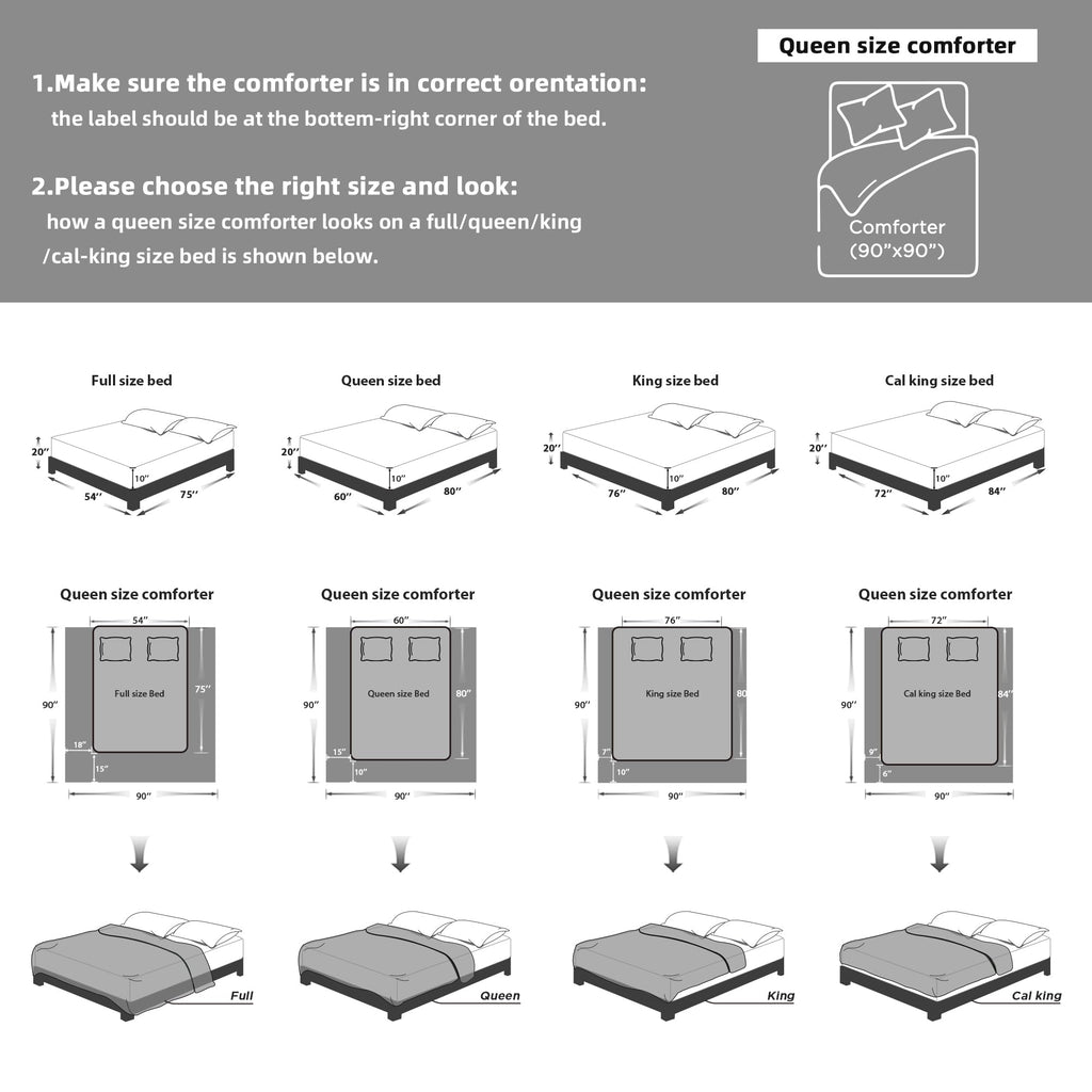 Comforter Set, 3 Pieces Tufted Boho Bedding Set