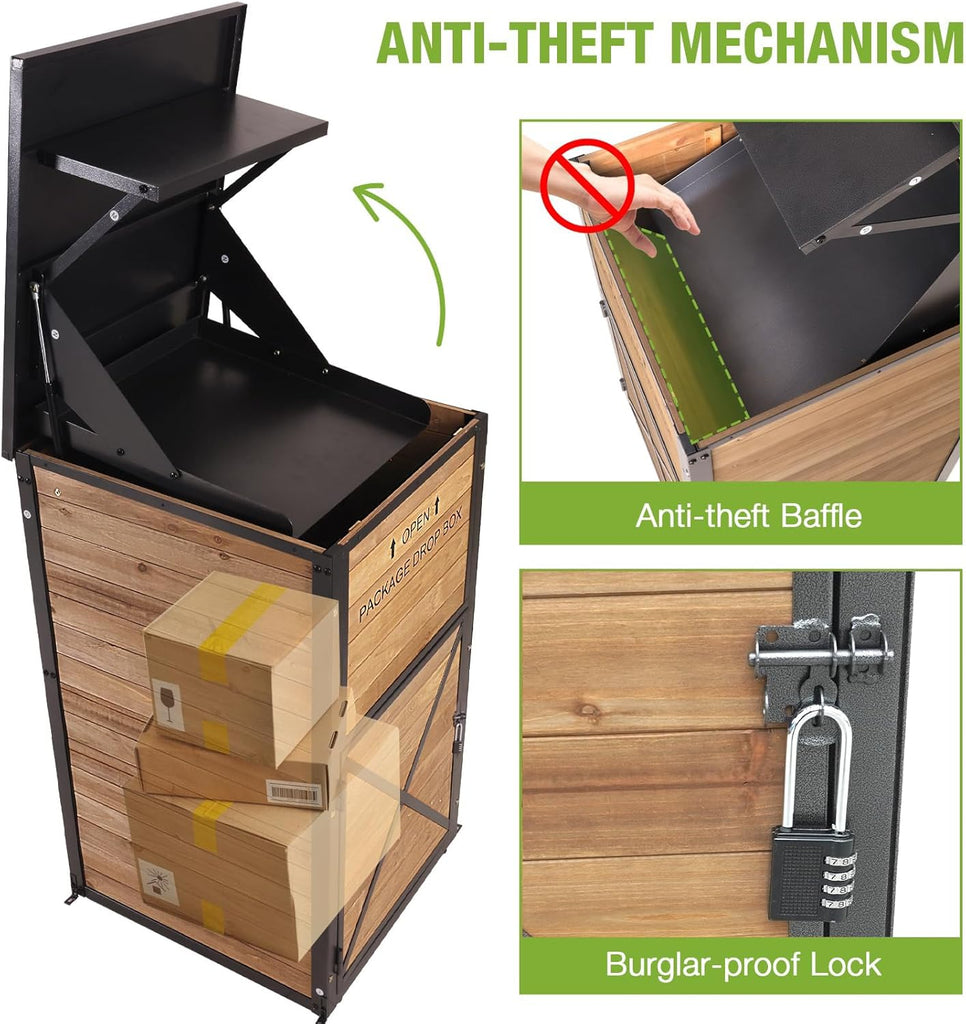Package Delivery Boxes Parcel Drop Box with Combination Lockable, Secure Anti Theft Package Delivery Box Curbside